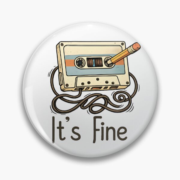 Item preview, It's Fine Retro Cassette Tape Vintage Music Nostalgia Funny Quote Design designed and sold by favoprintaart.