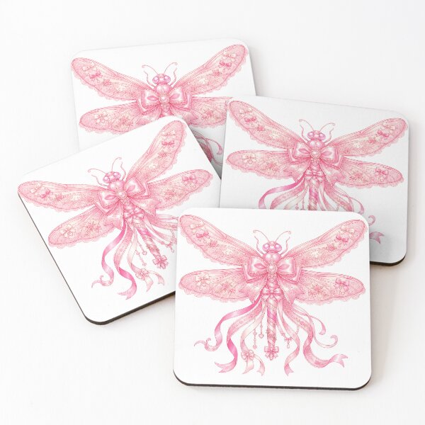 Item preview, Pink Coquette Bow Dragonfly Aesthetic Illustration designed and sold by littleflabby.