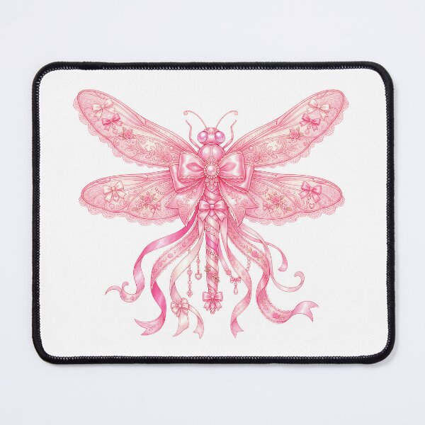 Item preview, Pink Coquette Bow Dragonfly Aesthetic Illustration designed and sold by littleflabby.