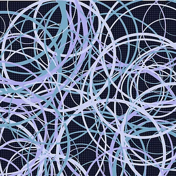 Artwork thumbnail, Abstract Overlapping Ocean Blue Circles Pattern by GraphyLab