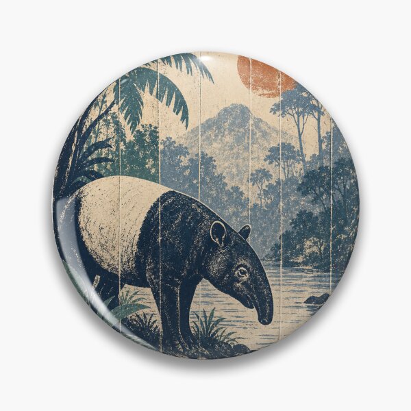 Item preview, Tapir in the Jungle River Wild Animal Animal Portrait designed and sold by VisualArtsOasis.