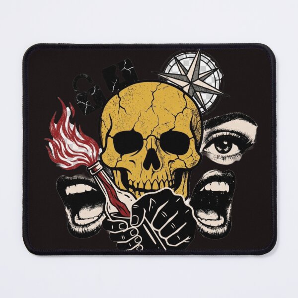 Item preview, Anarchy & Echoes: Cracked Skull Punk Art designed and sold by Artsformore.