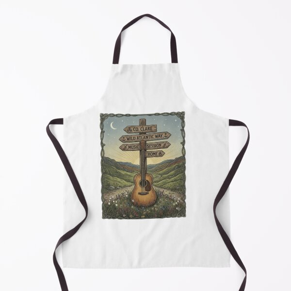 Item preview, Vintage Irish Road Trip Acoustic Guitar Music Travel Design designed and sold by Artbysarmina.