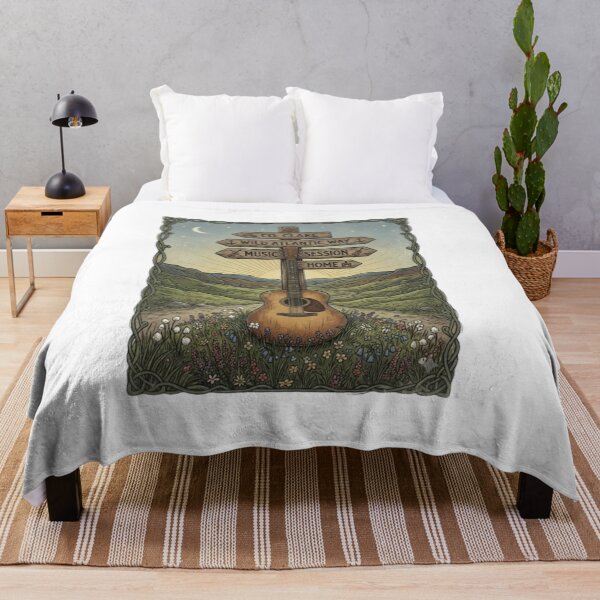 Item preview, Vintage Irish Road Trip Acoustic Guitar Music Travel Design designed and sold by Artbysarmina.
