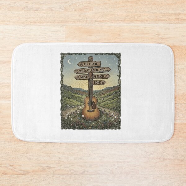 Item preview, Vintage Irish Road Trip Acoustic Guitar Music Travel Design designed and sold by Artbysarmina.