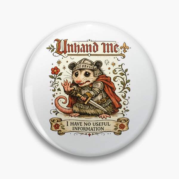 Item preview, Unhand Me – Medieval Possum Knight Marginalia Humor designed and sold by Best and Cool.