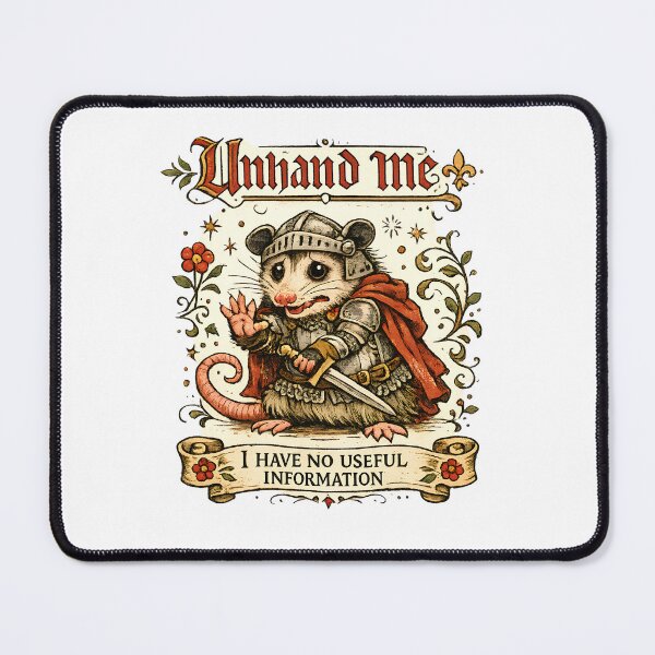 Item preview, Unhand Me – Medieval Possum Knight Marginalia Humor designed and sold by Best and Cool.