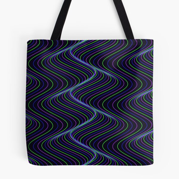 Item preview, Futuristic Neon Green and Purple Wavy Pattern designed and sold by GraphyLab.