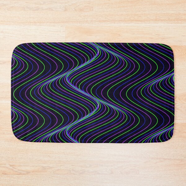 Item preview, Futuristic Neon Green and Purple Wavy Pattern designed and sold by GraphyLab.