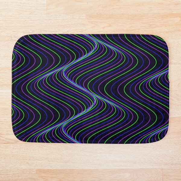 Item preview, Futuristic Neon Green and Purple Wavy Pattern designed and sold by GraphyLab.