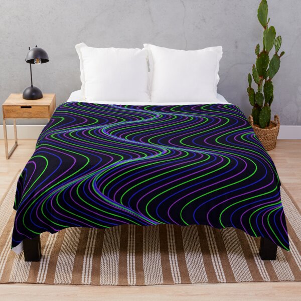 Item preview, Futuristic Neon Green and Purple Wavy Pattern designed and sold by GraphyLab.
