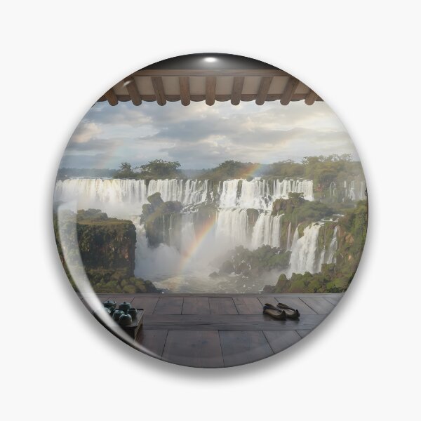 Item preview, Hanok Window to the World: Iguazu Falls Rainbow | Cinematic South American Waterfall Art designed and sold by SOOstudio73.