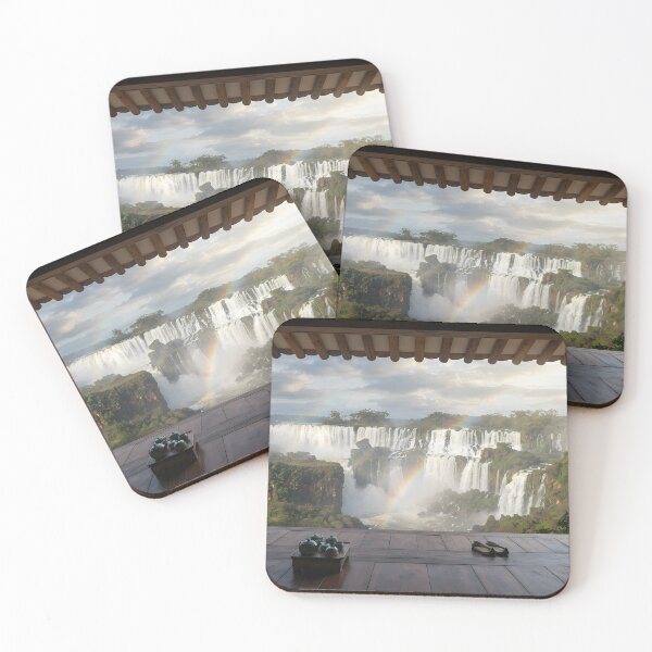 Item preview, Hanok Window to the World: Iguazu Falls Rainbow | Cinematic South American Waterfall Art designed and sold by SOOstudio73.