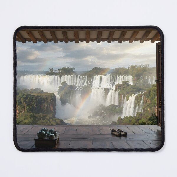Item preview, Hanok Window to the World: Iguazu Falls Rainbow | Cinematic South American Waterfall Art designed and sold by SOOstudio73.