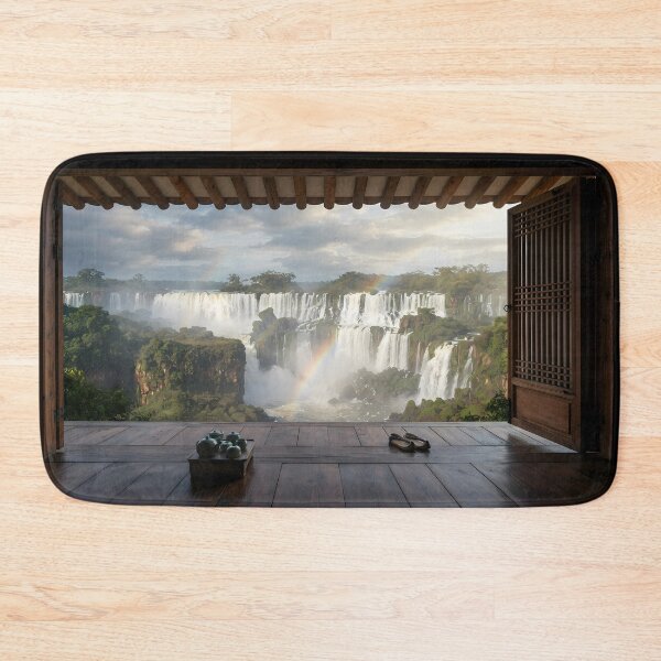 Item preview, Hanok Window to the World: Iguazu Falls Rainbow | Cinematic South American Waterfall Art designed and sold by SOOstudio73.