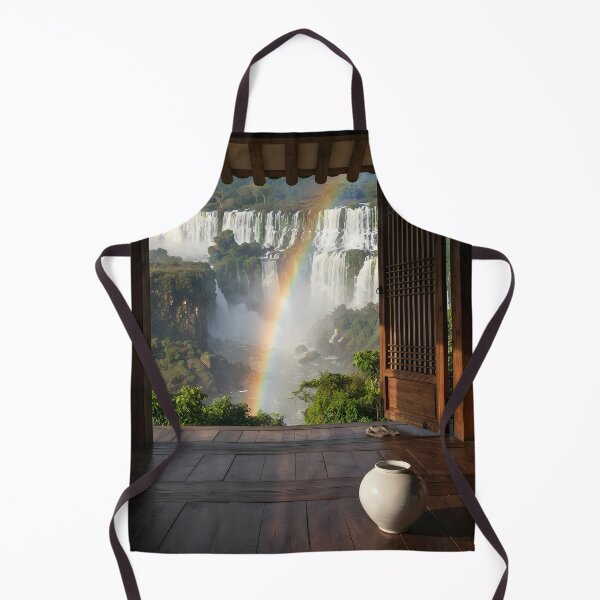 Item preview, Hanok Window to the World: Iguazu Falls Rainbow | Cinematic South American Waterfall Art designed and sold by SOOstudio73.