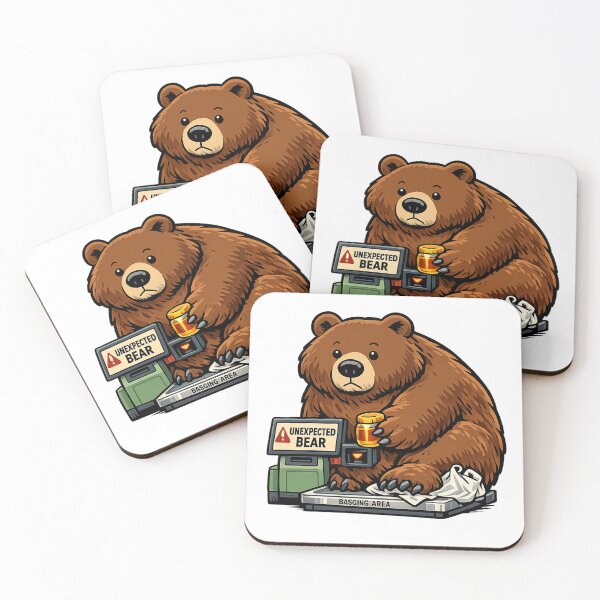 Item preview, Unexpected Bear Self Checkout Funny Cartoon designed and sold by Concrete Coffee Studio.