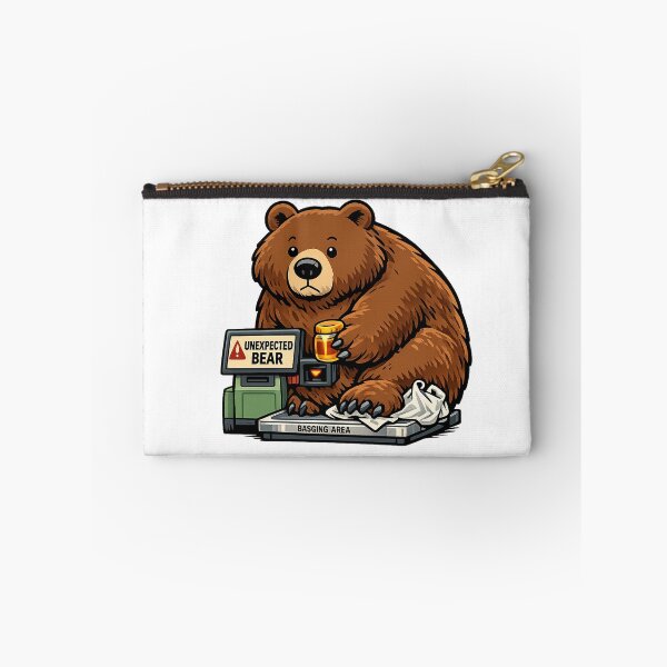 Item preview, Unexpected Bear Self Checkout Funny Cartoon designed and sold by Concrete Coffee Studio.