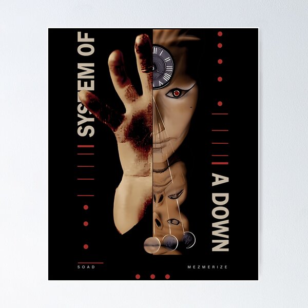 Item preview, System Of A Down Mezmerize Hand Face Split Poster designed and sold by AubreySmith2.