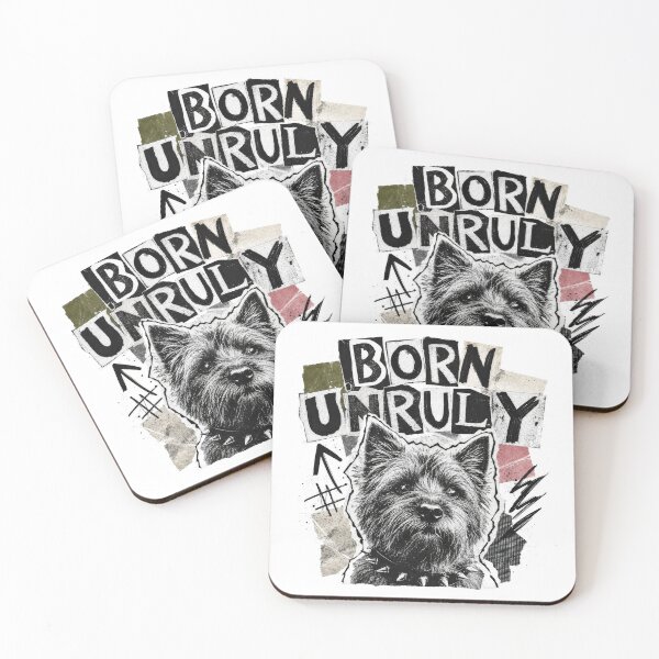 Item preview, Rebellious Scruffy Dog Born Unruly Punk Cairn designed and sold by AntiqueImages.