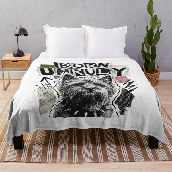 Item preview, Rebellious Scruffy Dog Born Unruly Punk Cairn designed and sold by AntiqueImages.