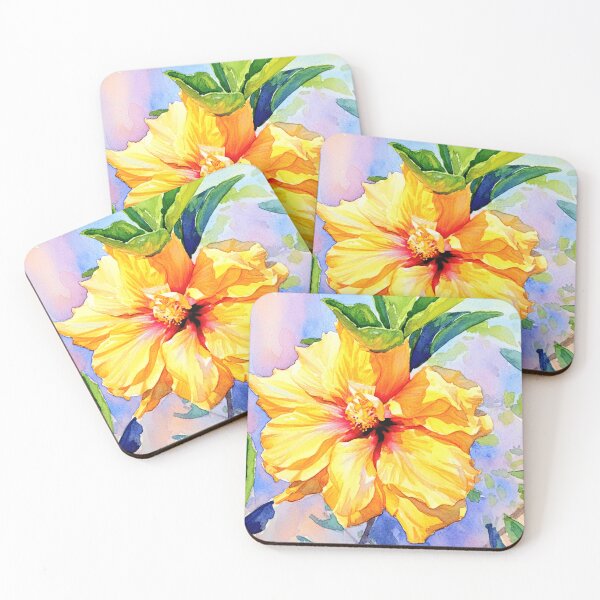 Item preview, Yellow hibiscus painting designed and sold by Fayes4Art.