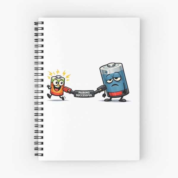Item preview, Pairing Successful Funny Battery Couple Cartoon designed and sold by Concrete Coffee Studio.