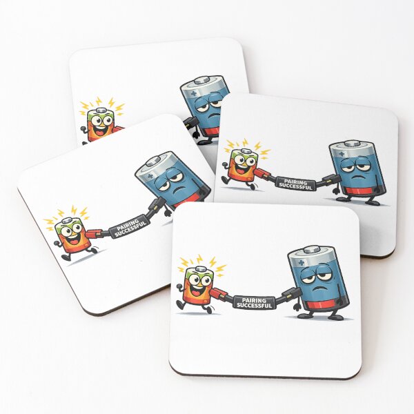 Item preview, Pairing Successful Funny Battery Couple Cartoon designed and sold by Concrete Coffee Studio.