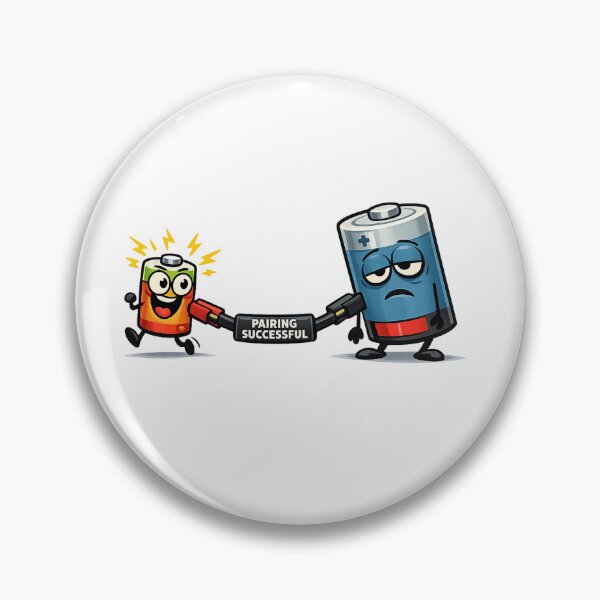 Item preview, Pairing Successful Funny Battery Couple Cartoon designed and sold by Concrete Coffee Studio.