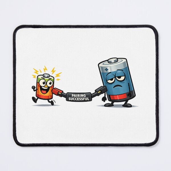 Item preview, Pairing Successful Funny Battery Couple Cartoon designed and sold by Concrete Coffee Studio.