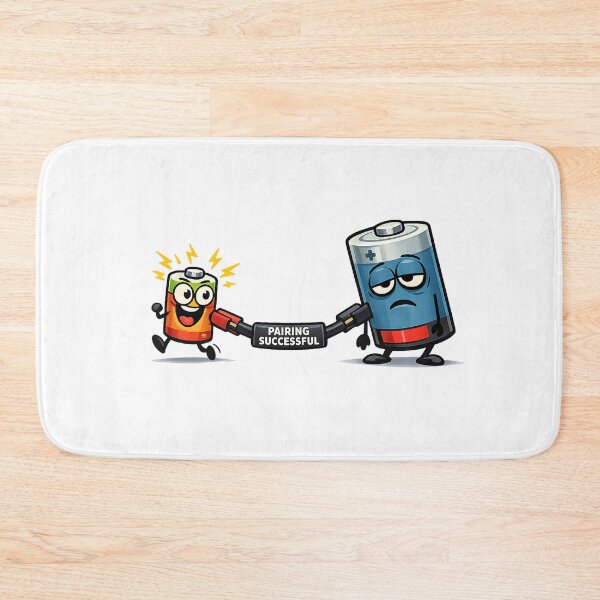 Item preview, Pairing Successful Funny Battery Couple Cartoon designed and sold by Concrete Coffee Studio.