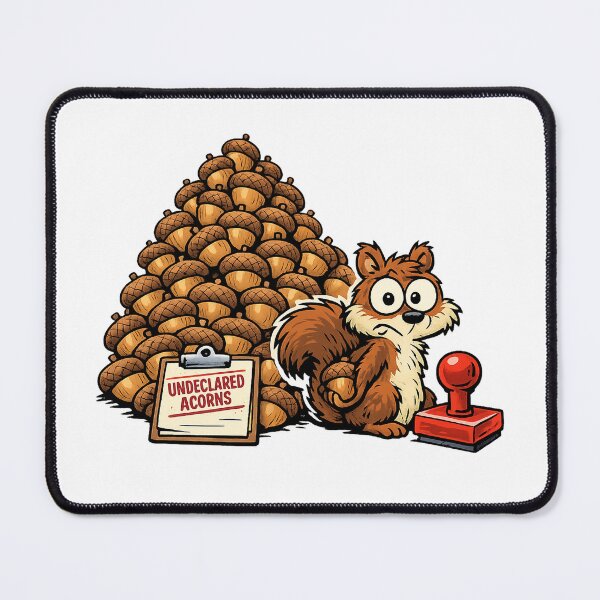 Item preview, Undeclared Acorns Funny Squirrel Cartoon designed and sold by Concrete Coffee Studio.