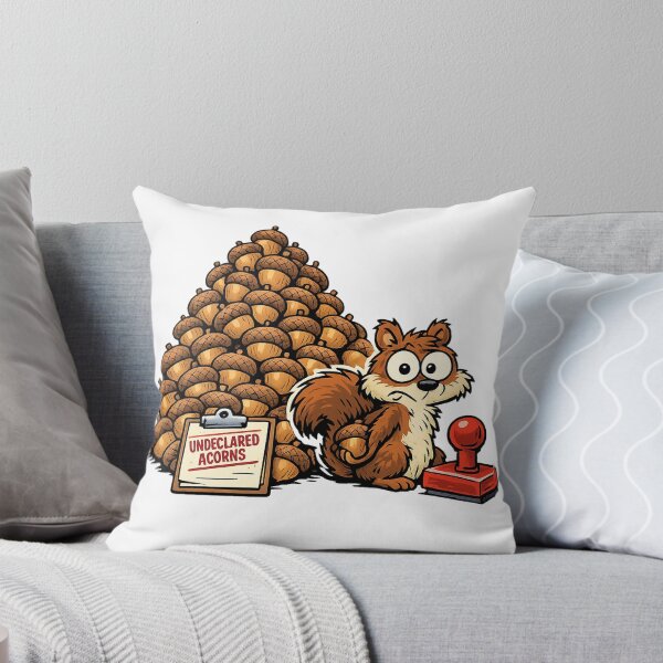 Item preview, Undeclared Acorns Funny Squirrel Cartoon designed and sold by Concrete Coffee Studio.