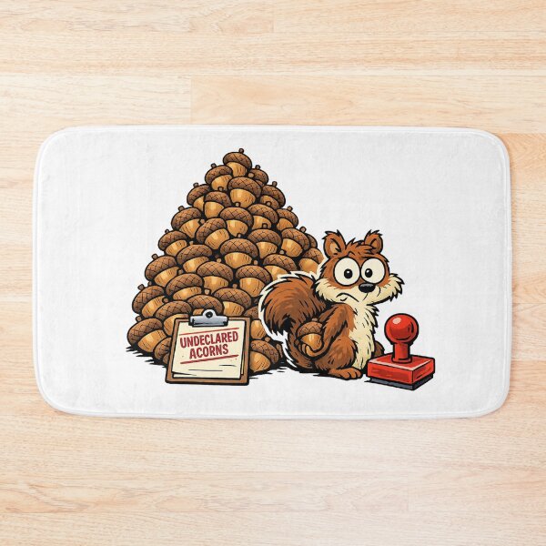 Item preview, Undeclared Acorns Funny Squirrel Cartoon designed and sold by Concrete Coffee Studio.