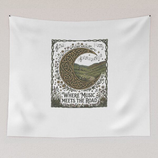 Item preview, Where Music Meets the Road Celtic Music Road Trip Vintage Design designed and sold by Artbysarmina.