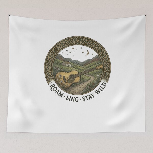 Item preview, Where Music Meets the Road Celtic Music Road Trip Vintage Design designed and sold by Artbysarmina.