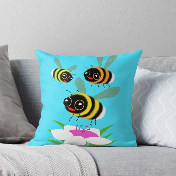 Item preview, Three Happy Bumblebees and Flower designed and sold by TamaAnimalArt.