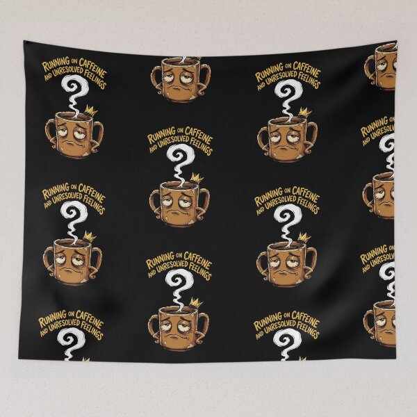 Item preview, Running On Caffeine And Unresolved Feelings - Funny Coffee Cup Design designed and sold by KansydMerch.