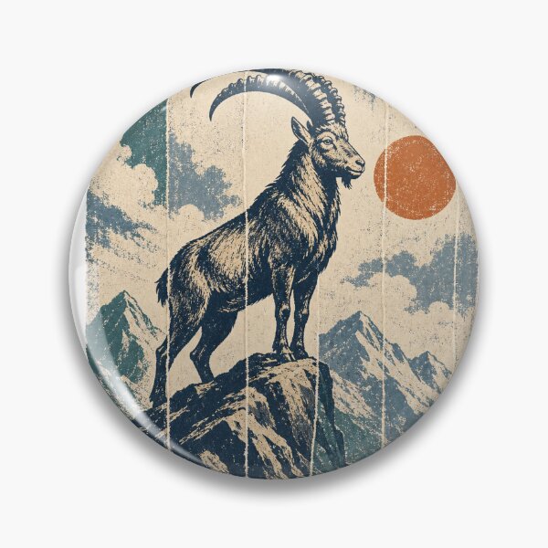 Item preview, Alpine Ibex on the Mountain Ridge Wild Animal Animal Nature Art designed and sold by VisualArtsOasis.