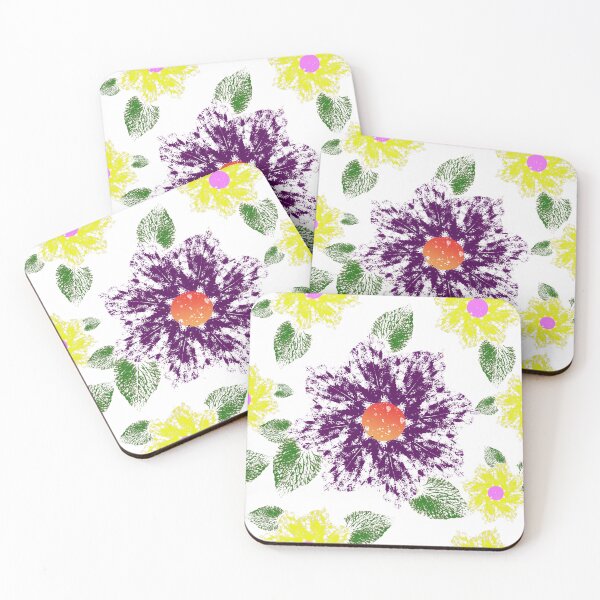 Item preview, purple and yellow flower pattern designed and sold by Maricruz88hdez.