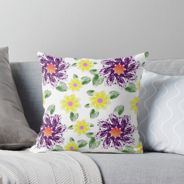 Item preview, purple and yellow flower pattern designed and sold by Maricruz88hdez.