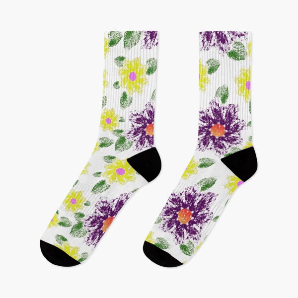 Item preview, purple and yellow flower pattern designed and sold by Maricruz88hdez.