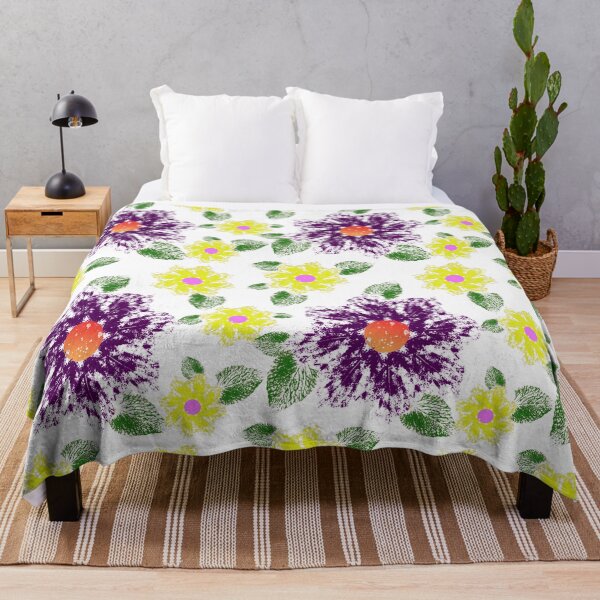 Item preview, purple and yellow flower pattern designed and sold by Maricruz88hdez.