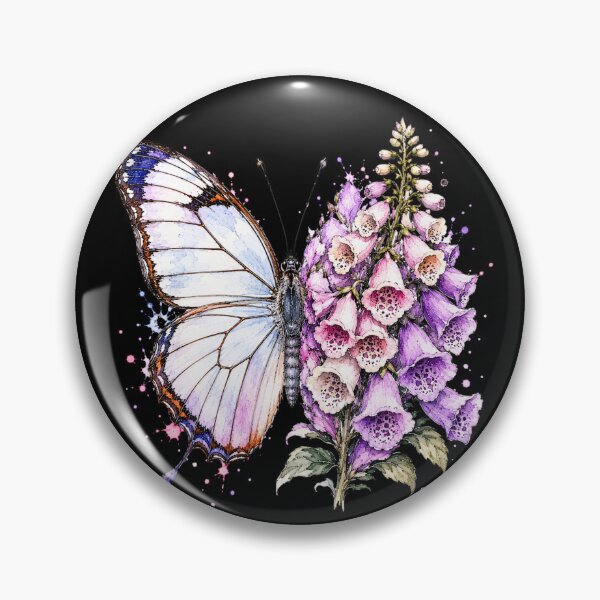 Item preview, Foxglove Butterfly Watercolor Illustration designed and sold by ColorSplash123.
