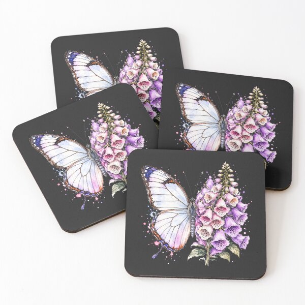 Item preview, Foxglove Butterfly Watercolor Illustration designed and sold by ColorSplash123.