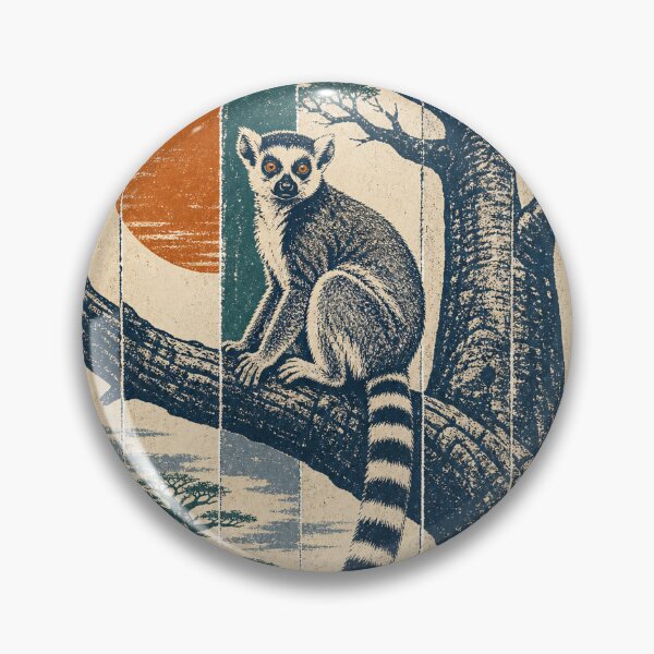 Item preview, Ring Tailed Lemur on the Baobab Branch Wild Animal Wildlife Painting designed and sold by VisualArtsOasis.