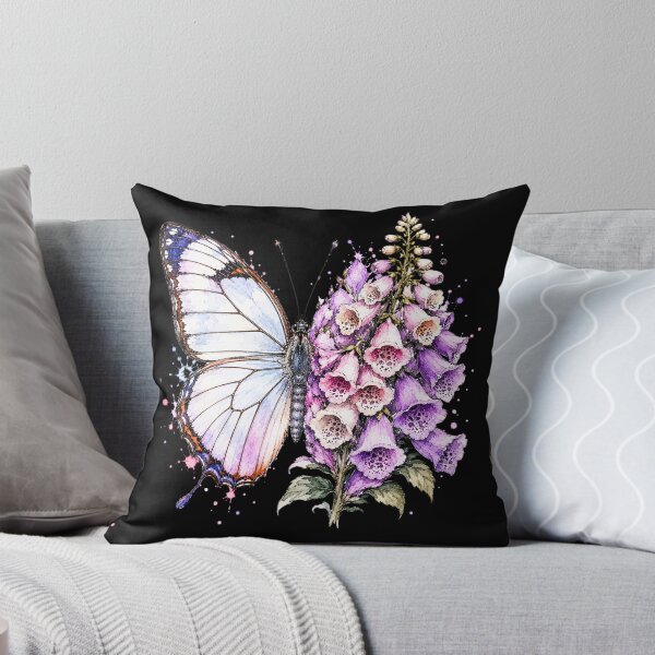 Item preview, Foxglove Butterfly Watercolor Illustration designed and sold by ColorSplash123.