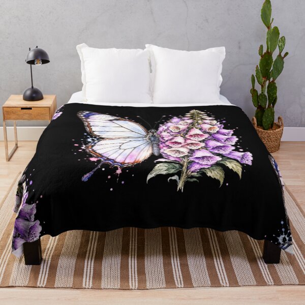 Item preview, Foxglove Butterfly Watercolor Illustration designed and sold by ColorSplash123.