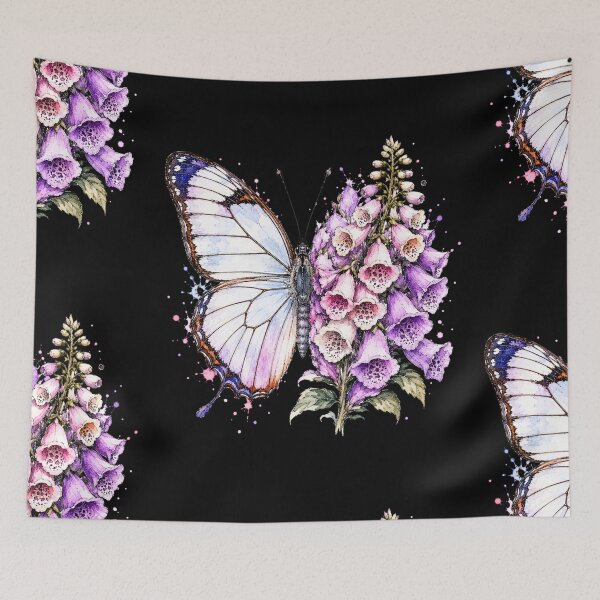 Item preview, Foxglove Butterfly Watercolor Illustration designed and sold by ColorSplash123.