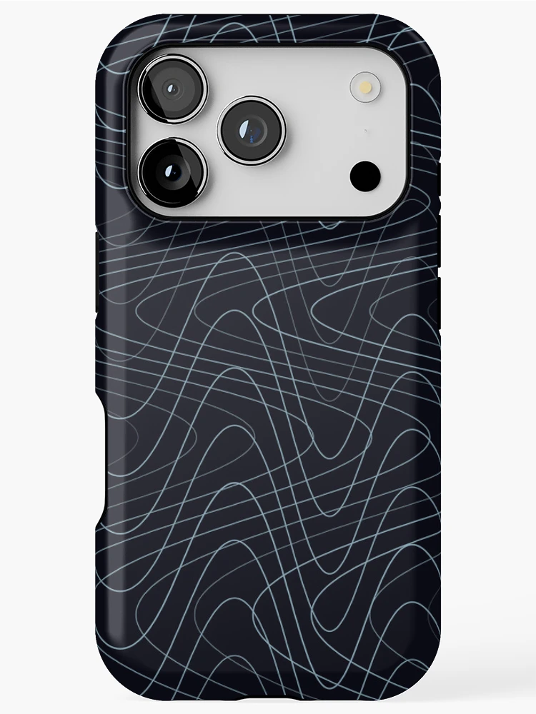 Thumbnail 1 of 4, iPhone Case, Abstract Deep Sea Blue Distorted Pattern designed and sold by GraphyLab.